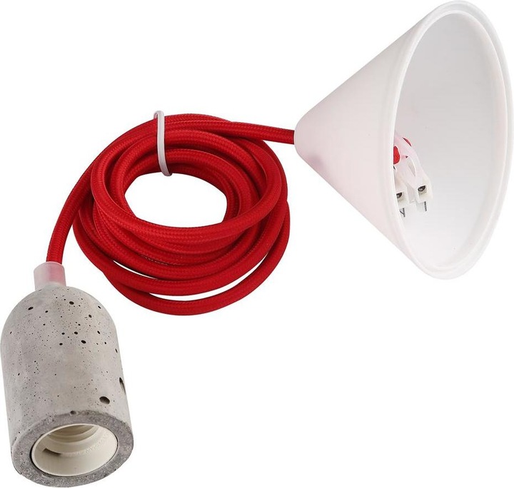 Produktbild Shada Betonfassung LED/Lampe, mit Textilkabel 2m rot (E27)