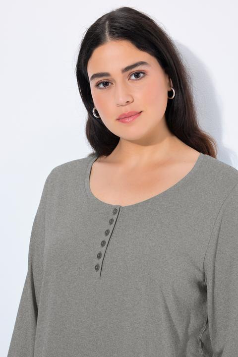 Produktbild Ulla Popken Basic Shirt, Knopfleiste, regular, Langarm (42, 44)