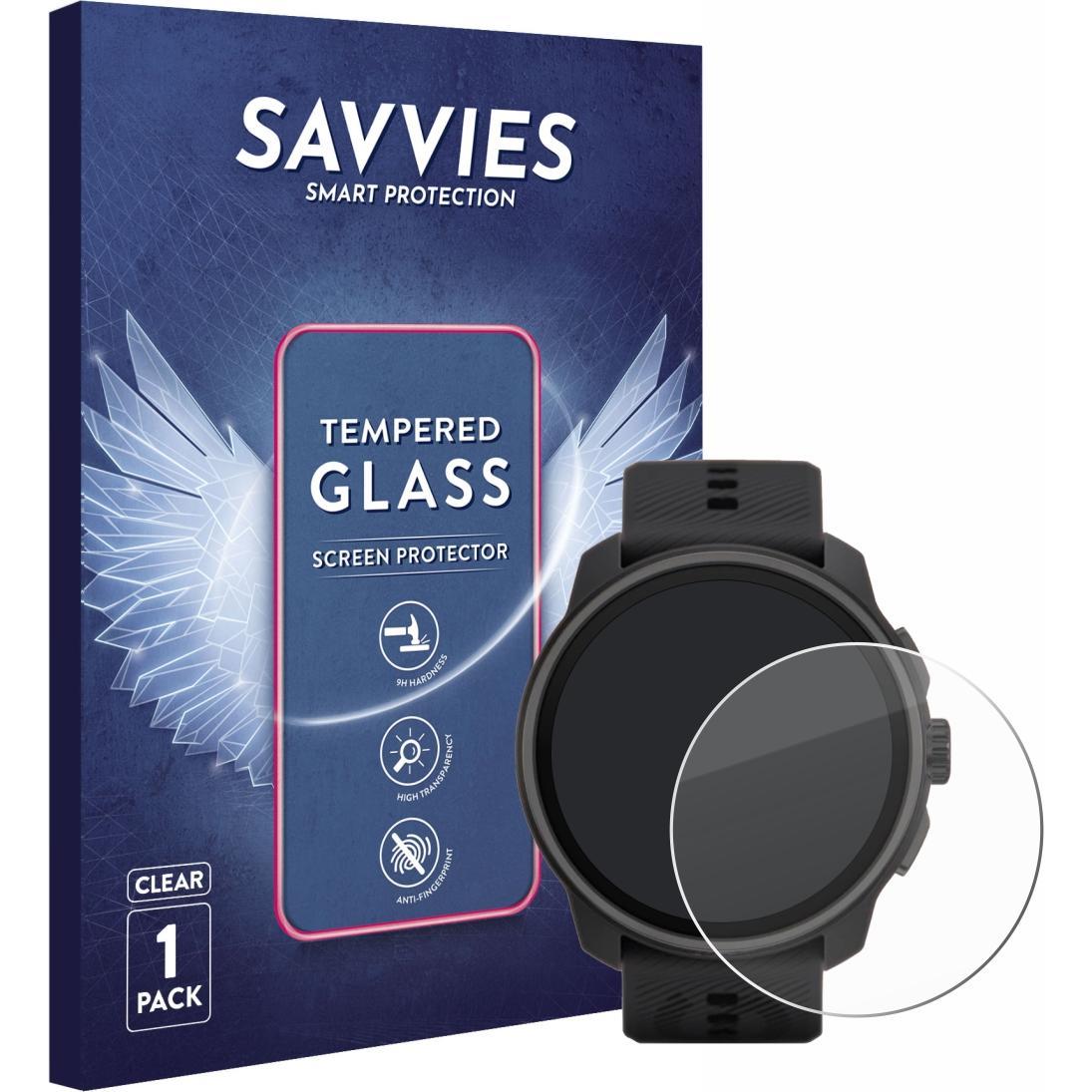 Savvies Panzerglas Schutzglas Displayschutz, Smartwatch Schutzfolie, Transparent