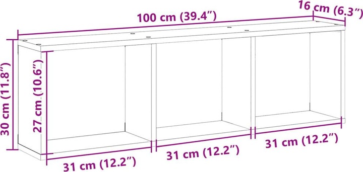 Immagine prodotto VidaXL Armadio a muro (16 x 16 x 30 cm)
