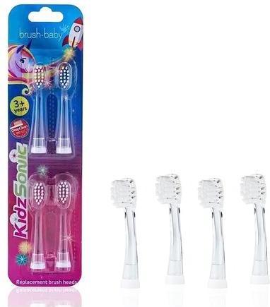 Actual product image Brush-Baby KidzSonic Rocket and Unicorn Replacement Brush Heads Age 3 (4 x)