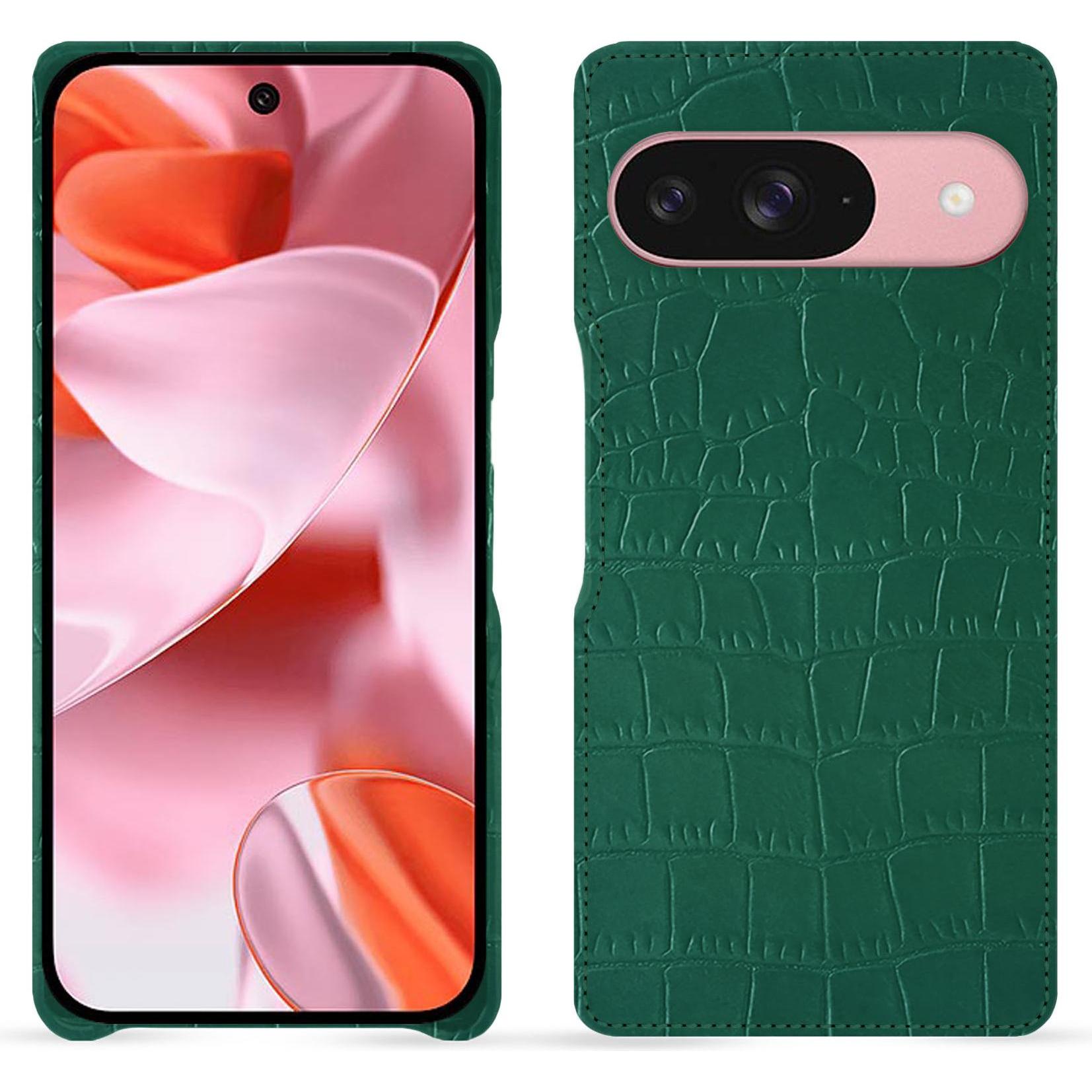 Noreve Lederschutzhülle (Google Pixel 9), Smartphone Hülle, Grün