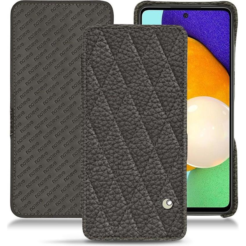 Noreve Lederschutzhülle horizontal (Samsung Galaxy A52), Smartphone Hülle, Grau