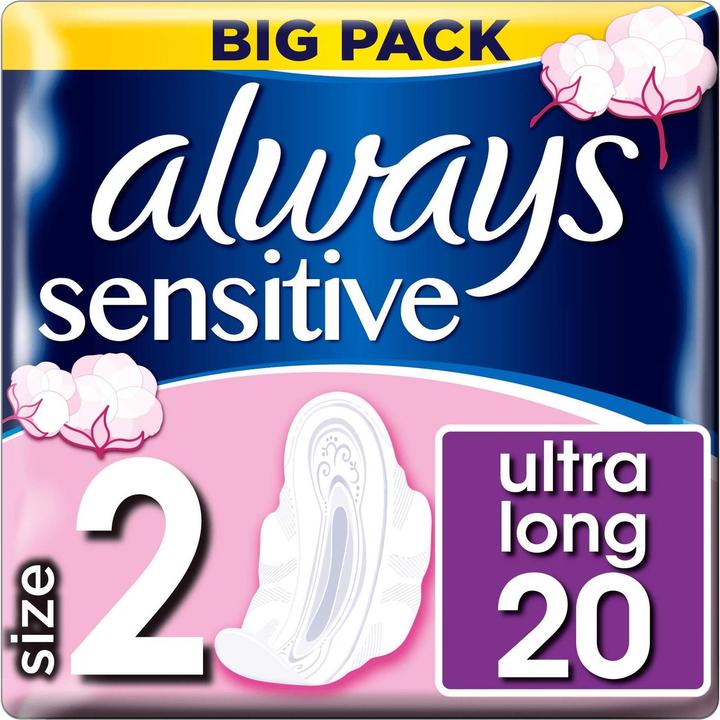 Immagine prodotto Always Sensitive Long Ultra Damenbinden con ali 20 pezzi (20x)