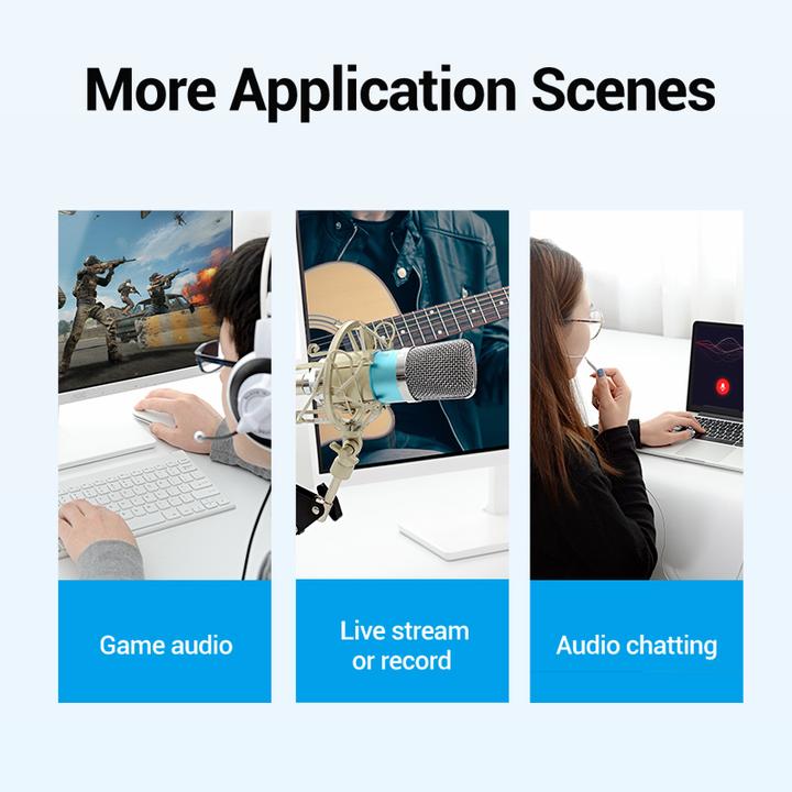 Actual product image Vention USB External Sound Card Silvery Metal Type (USB)