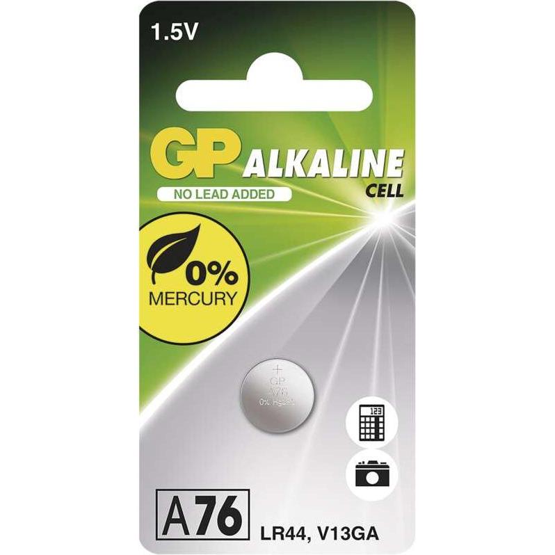 GP Batteries Knopfzelle Alkaline (1 Stk., LR44, 110 mAh), Batterien + Akkus