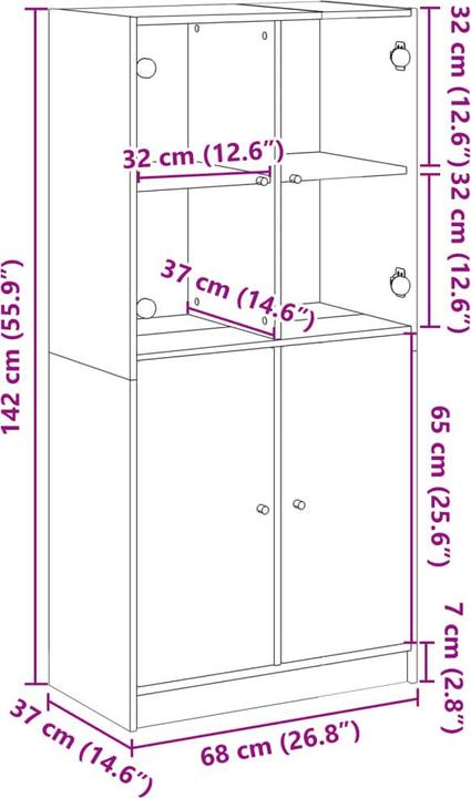 Immagine prodotto vidaXL Harburg (Svevia) (68 x 37 x 142 cm)