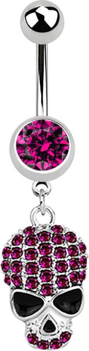 Immagine prodotto Star Piercing Banana in argento con ciondolo teschio fucsia (senza ottone, Acciaio chirurgico 316L)