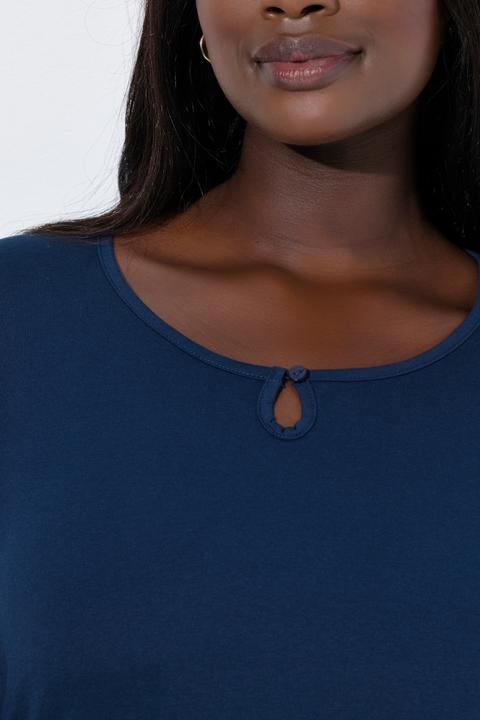 Image du produit Ulla Popken Pyjama à col rond et manches longues, ourlet creux et bord ondulé (50, 52)