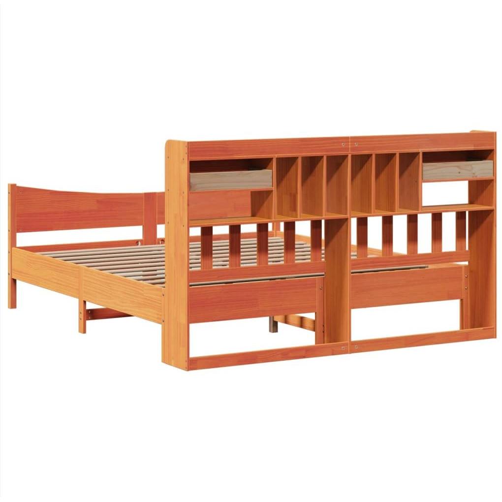 VidaXL, Bett, Massivholzbett Holzbett Bett Doppelbett Bettgestell Wachsbraun 180x200cm (180 x 200 cm)