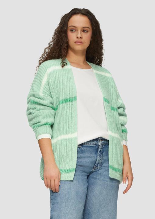 Produktbild S.Oliver Strickjacke Gestreifter Cardigan mit überschnittenen Schultern (44)