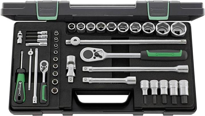 Stahlwille Dopsleutelset 1/4 (6,3 mm), 1/2 (12 (30 mm, 18 mm, 11 mm, 12 mm, 20 mm, 19 mm, 5 mm, 27 mm, 15 mm, 13 mm, 25 mm, 6 mm, 21 mm, 7 mm, 14 mm, 29 mm, 8 mm, 10 mm, 23 mm, 26 mm, 22 mm, 17 mm, 28 mm, 9 mm, 16 mm, 24 mm, 4 mm)