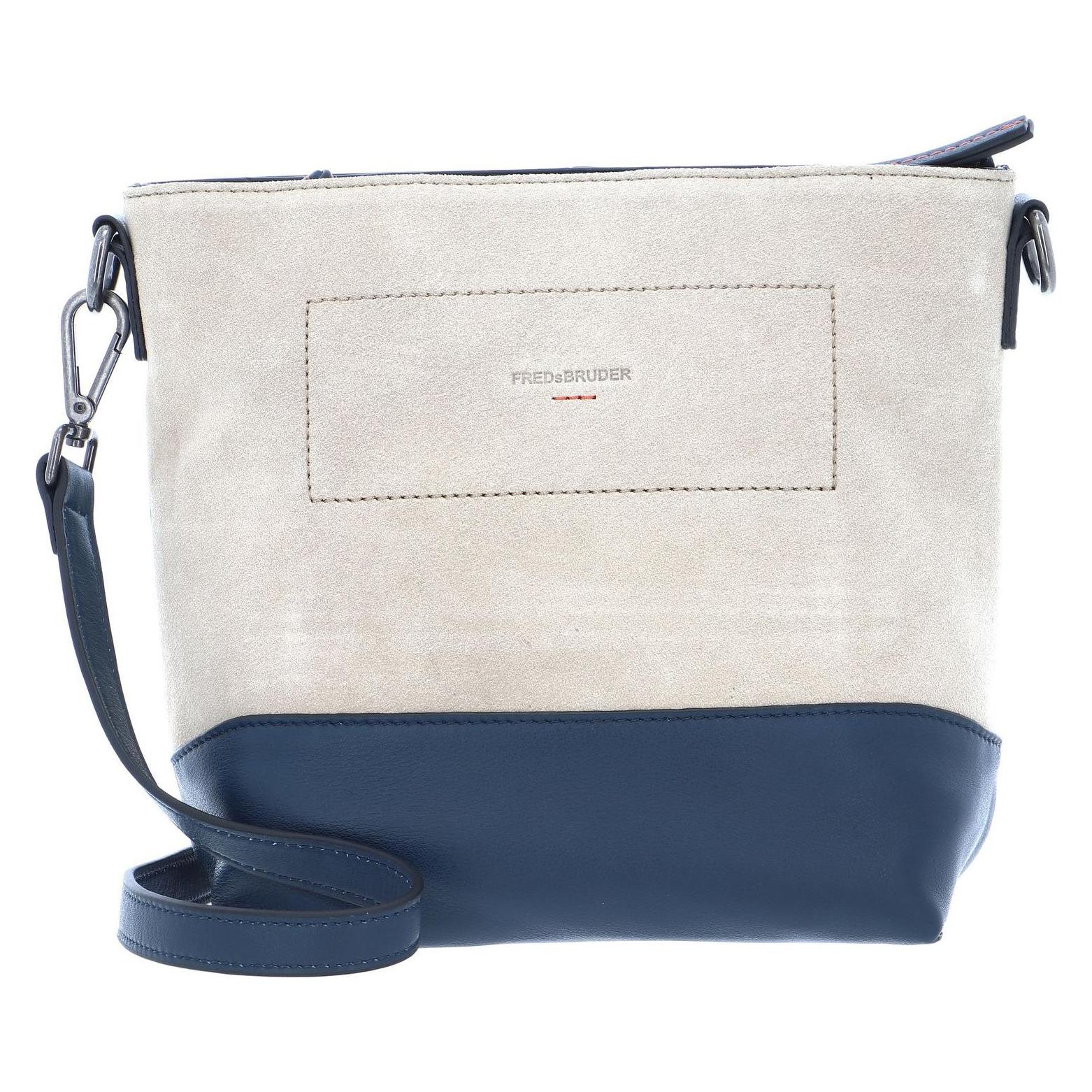 FredsBruder, Damen, Handtasche, Mixed Material Art C Shooto, Blau, Beige