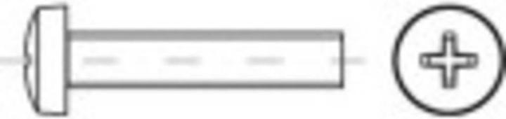 Productafbeelding Toolcraft Ovale schroeven M4 6 mm kruis (200 Schroeven per stuk)