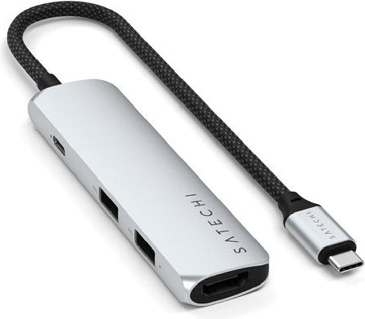Produktbild Satechi Slim 4 Multiport Hub Silver (USB-C, 4 Ports)