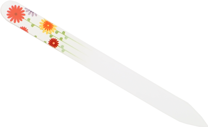 Produktbild Glasfeile - doppelseitig, geätzt in gehärtetem Glas, Blumen, Länge: 13,5cm