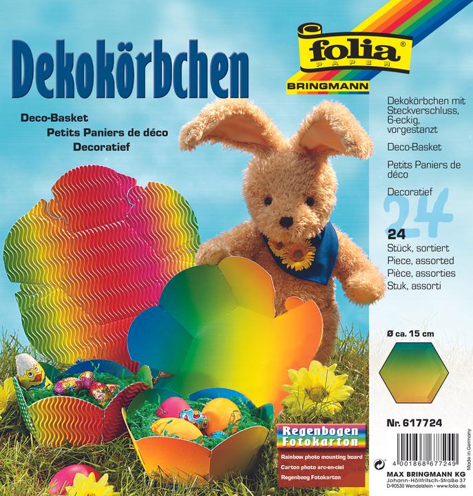 Produktbild Folia Dekokörbchen aus Regenbogenfotokarton, Ø 15cm (1 x)