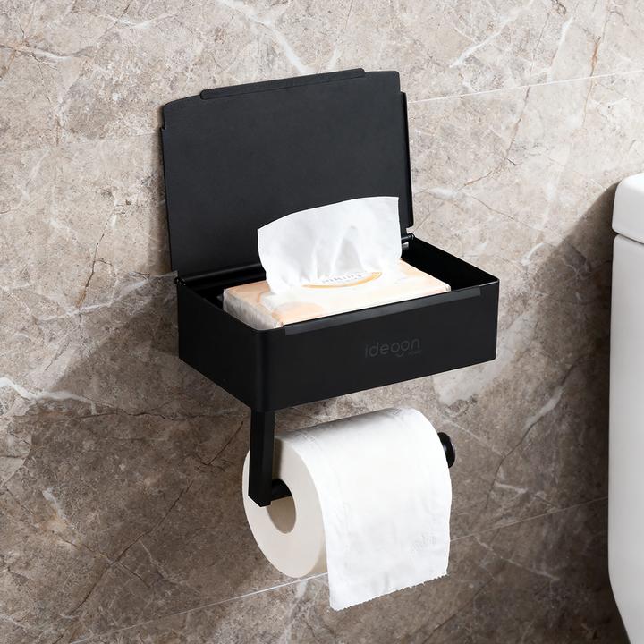 Image du produit Ideoon Toilettenpapierhalter mit Feuchttücherbox und Handyablage aus Edelstahl