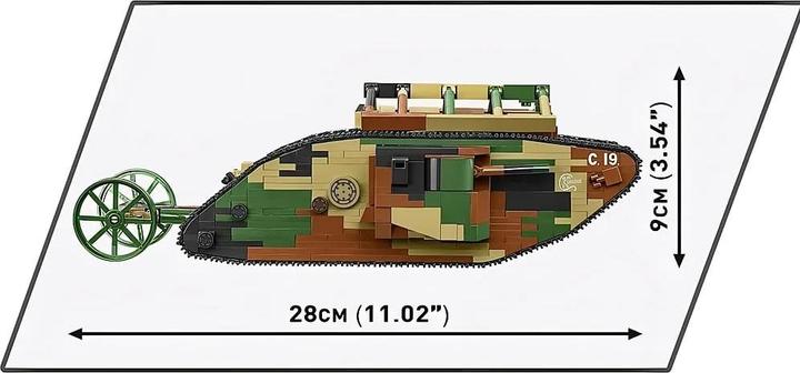 Actual product image Cobi Historical Collection Great War British Tank Brand I Male no C.19