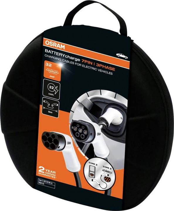 Produktbild Osram E-Ladekabel (Typ 2, 22 kW, 32 A, 5 m)