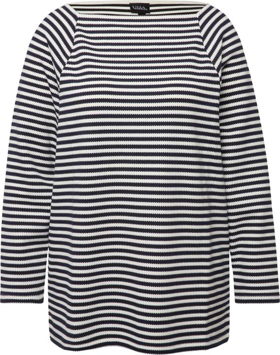 Image du produit Ulla Popken Sweat rayé en tissu texturé. Encolure carrée et manches longues (42, 44)
