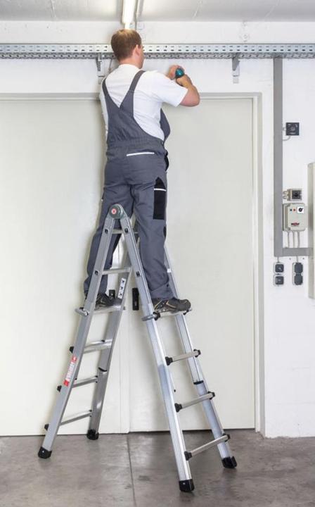 Immagine prodotto Euroline Scala telescopica in alluminio, con montanti telescopici, 4 x 4 pioli. (Scaletta multiuso, 410 cm)