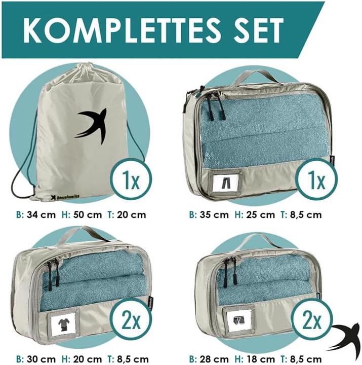 Produktbild Seeschwalbe 6-teiliges Packwürfel-Set mit Kompression