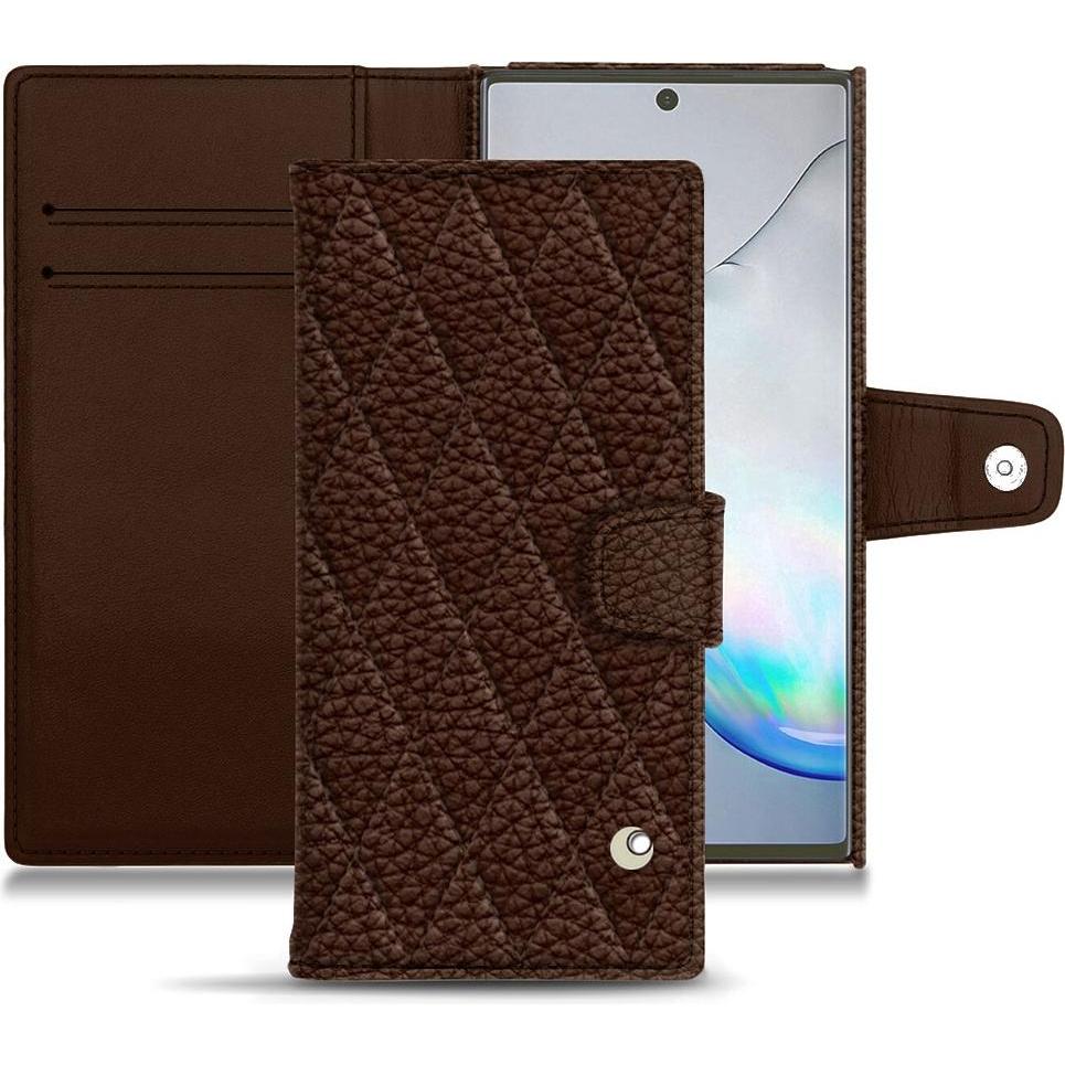 Noreve Lederschutzhülle Wallet (Samsung Galaxy Note 10+), Smartphone Hülle, Braun