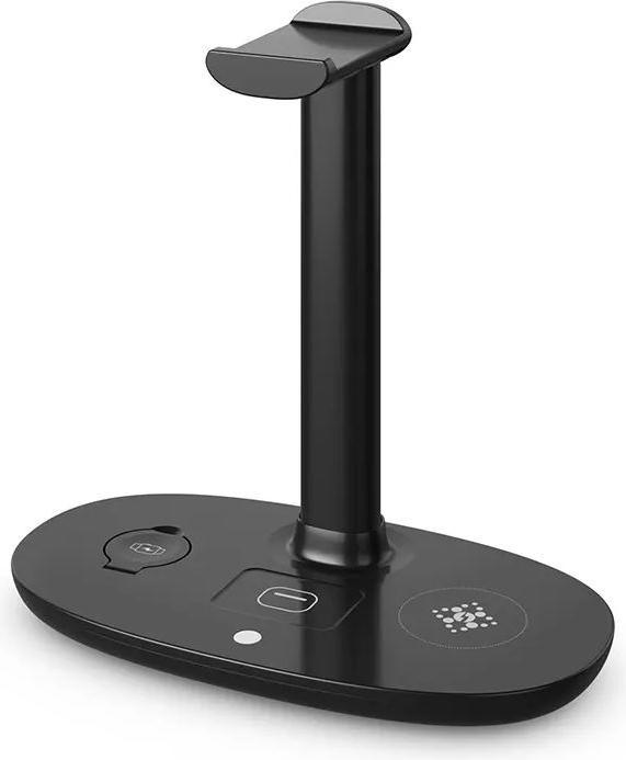 Produktbild PhoneLook 4 in 1 moderne 30W Ladestation wireless mit Kopfhörerhalterung für AirPods Max, iPhone, AppleWatch (30 W)