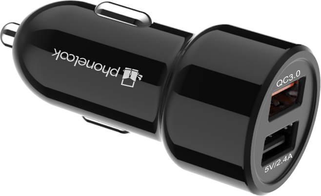 Produktbild PhoneLook 30W universal Doppel-USB Auto Zigarettenanzünder Ladegerät Quick Charge 3.0
