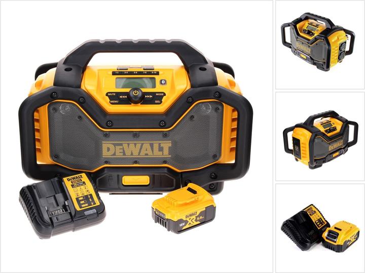 Image du produit DeWalt DCR 027 P1 Radio sans fil DAB+ 10,8-18,0 V + 1x batterie 5,0 Ah + chargeur (DAB+ DAB, FM, Bluetooth)