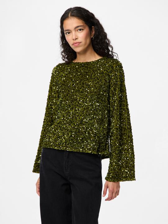 Immagine prodotto Pieces PCKAM PAILLETTEN SCHLEIFEN Oberteil mit langen Ärmeln (M)