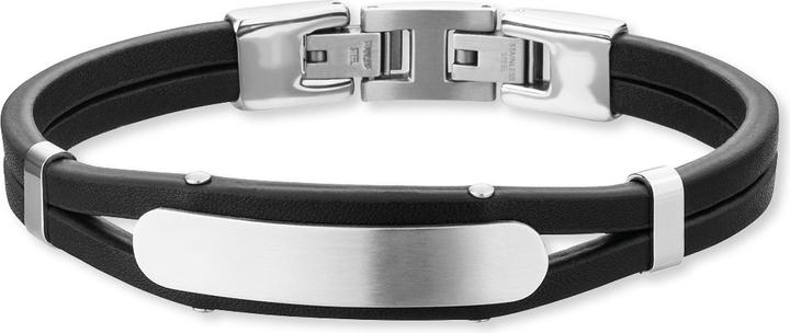 Immagine prodotto Save Brave Bracciale SBB-Dexter-BK Uomo (20 cm, Acciaio inossidabile, Cuoio)