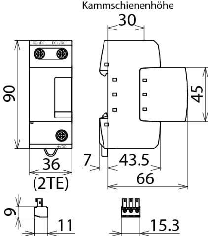 Actual product image Dehn 971127 Coordinated lightning current arrester type1 DEHNsecure M f. DC circuit