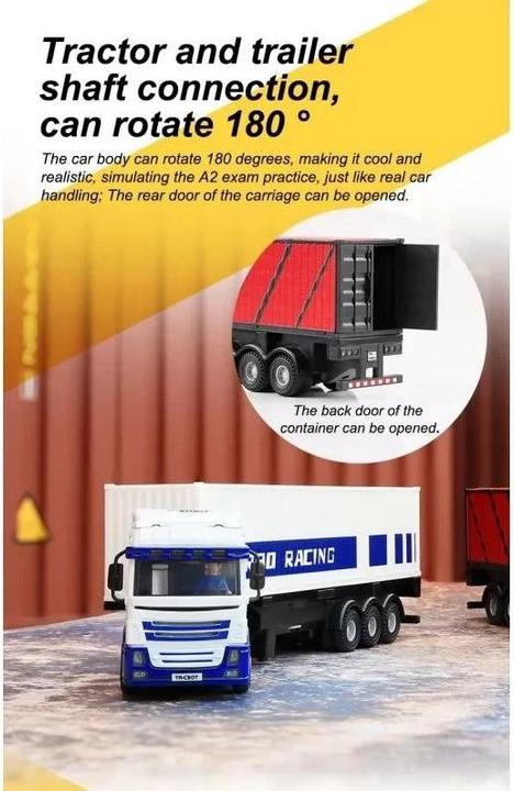 Immagine prodotto Turbo Racing Camion C50 con rimorchio bianco, 1:76, RTR (RTR pronto all'uso)