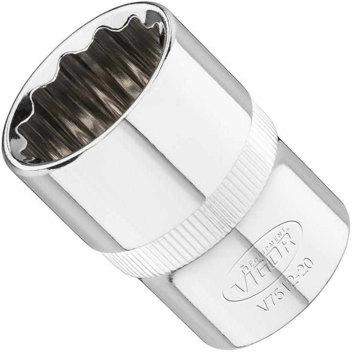 Immagine prodotto Vigor Presa a 12 punti ∙ V7512-20 ∙ Quadrata, cava 12,5 mm (1/2 pollice) ∙ Profilo esterno a 12 punti ∙ (20 mm)