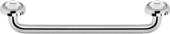 Immagine prodotto Star Piercing Superficie Barbell filetto interno argento 90° con due dischi cristallo argento (senza ottone, Acciaio chirurgico 316L)