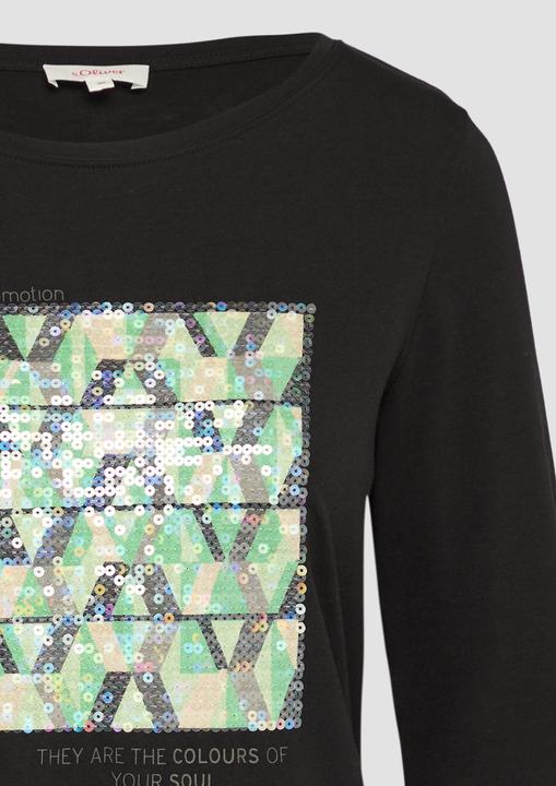 Actual product image S.Oliver T-Shirt Langarmshirt mit Frontprint und Pailletten (38)
