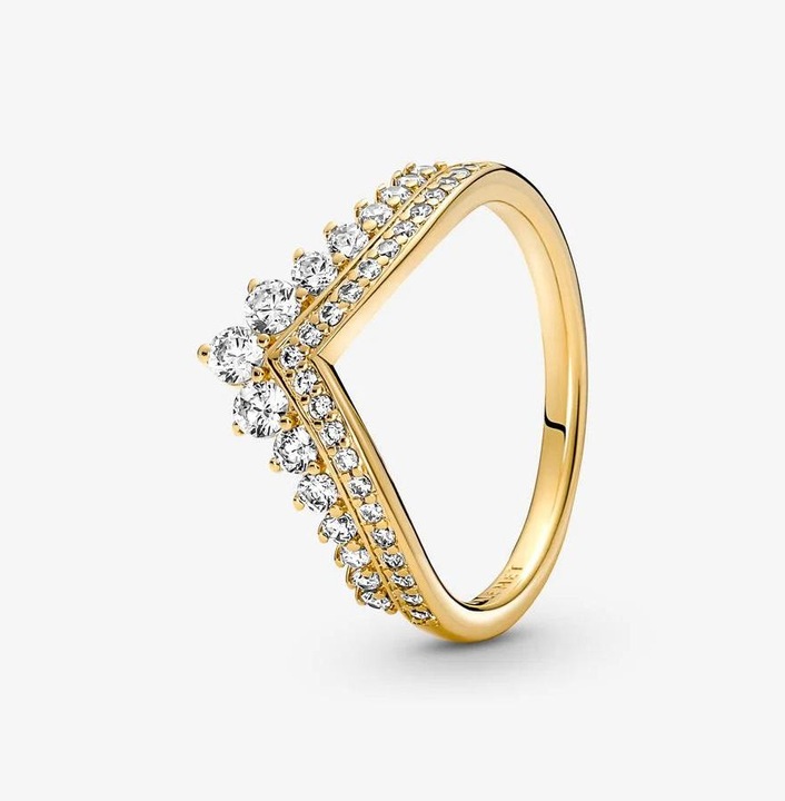 Actual product image Pandora 14k Gold Timeless Wishbone Diadem Ring (52)