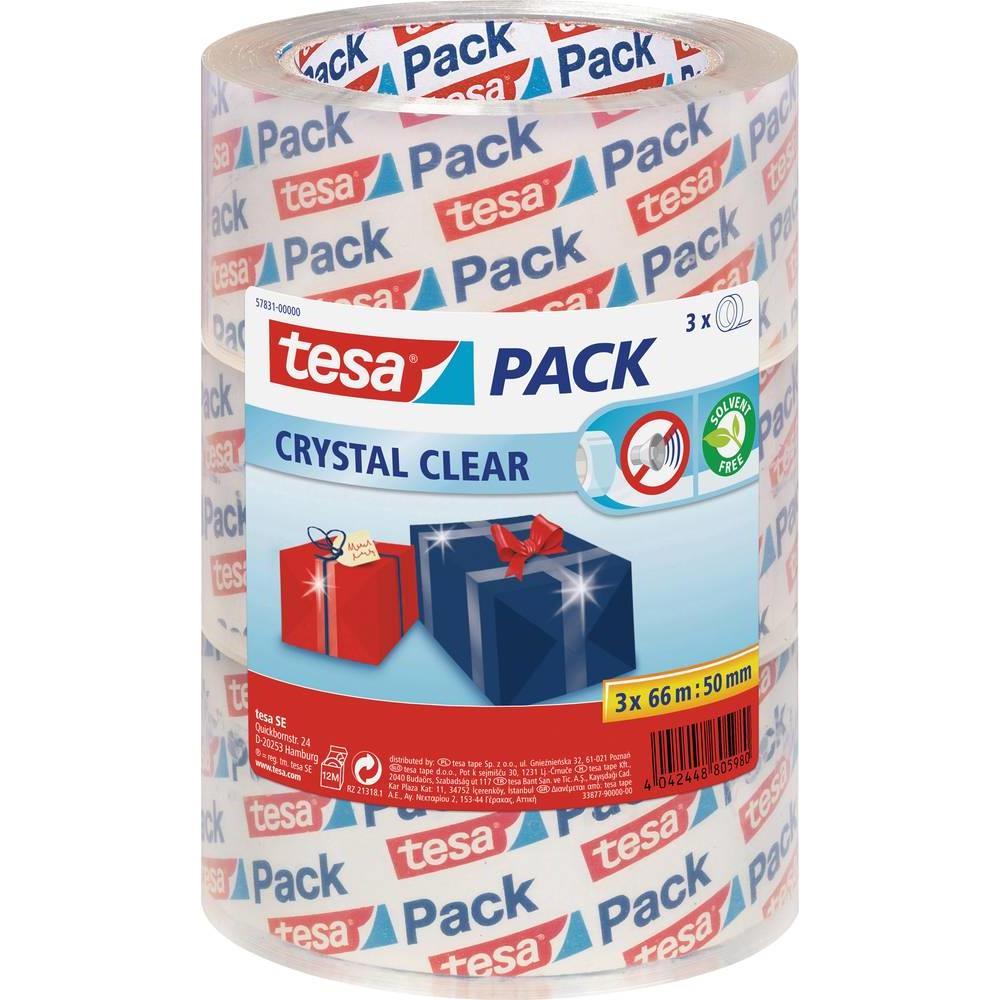 tesa, Klebeband, 3x tesapack CRYSTAL CLEAR Packband (50 mm)
