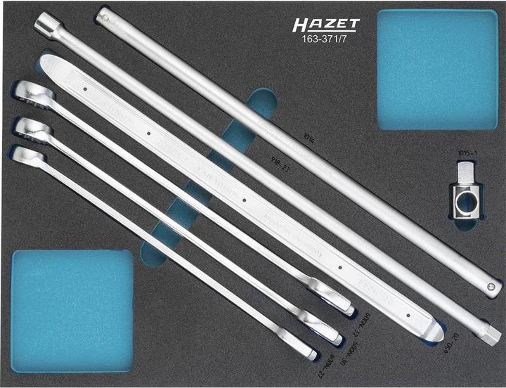 HAZET Serie di utensili 163-371/7 ∙ Profilo trazione doppio esagono esterno, Profilo esagonale este…