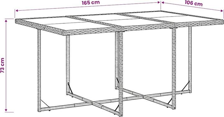 Produktbild vidaXL Garten Essgruppe (165 x 106 x 73 cm)
