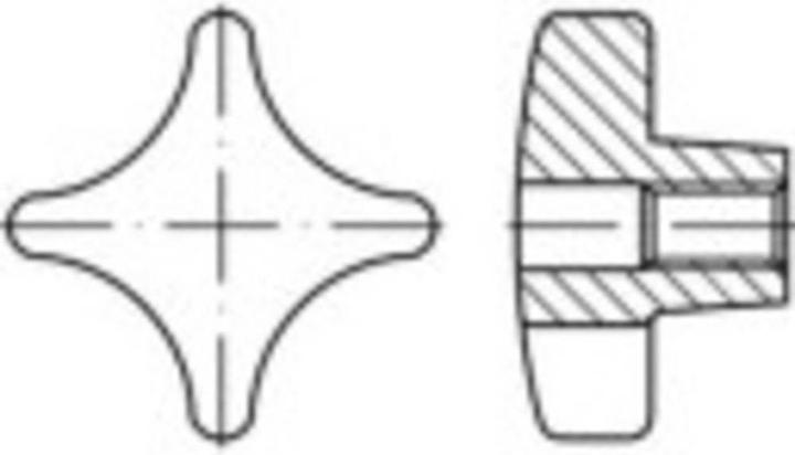 Immagine prodotto Toolcraft Maniglie a croce DIN 6335 12 mm Gra (10 pz.)