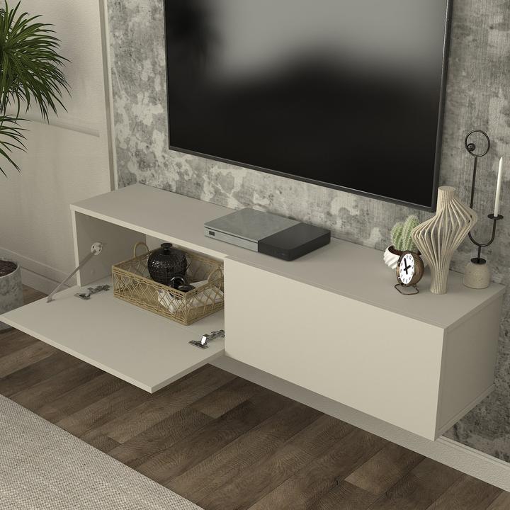 Produktbild En.Casa TV-Lowboard hängend Nolven 135x32x30 cm Graubeige (135 x 31.50 x 30 cm)