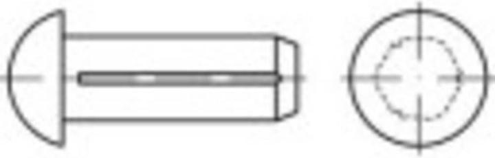 Toolcraft Clou demi-rond rainuré (Ø x L) 4 mm