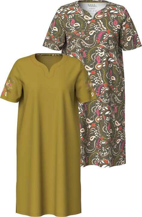Produktbild Ulla Popken Bigshirts, 2er-Pack, Paisley, V-Ausschnitt, Halbarm (54)