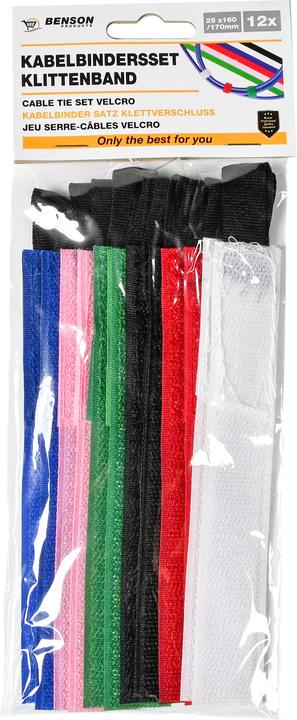 Actual product image Benson Cable binders set 12 pcs velcro (Velcro cable ties, 170 mm, 12 pcs.)