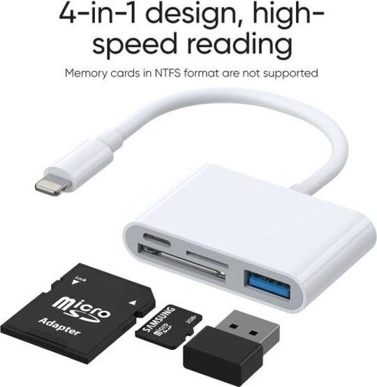Produktbild Joyroom Lightning to USB OTG Card Reader (Lightning, USB-A, USB Typ C, SD Karte)