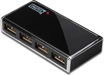 Produktbild Digitus USB 2.0 Hub 4-Port extern, mit Netzteil (USB-A, 4 Ports)
