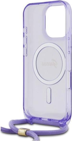 Produktbild Guess GUHMP16LHCTSGNSU iPhone 16 Pro 6.3" fioletowy/purple hardcase Crossbody Cord Script MagSa